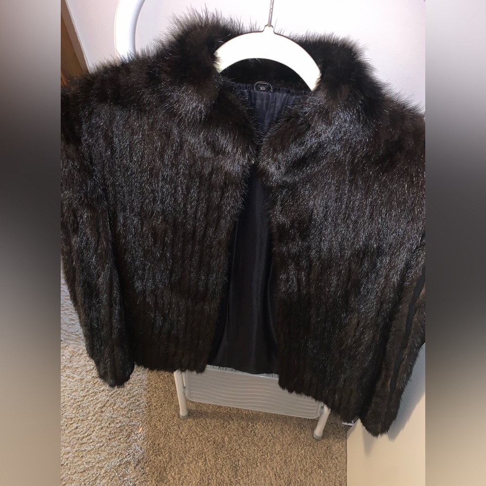 Gorgeous black 100% genuine mink coat size XS
